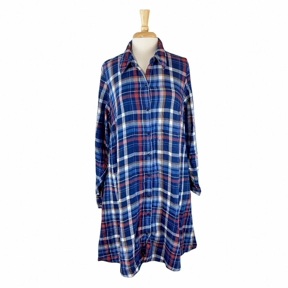 Lane Bryant Blue Plaid Thick Longsleeve Dress